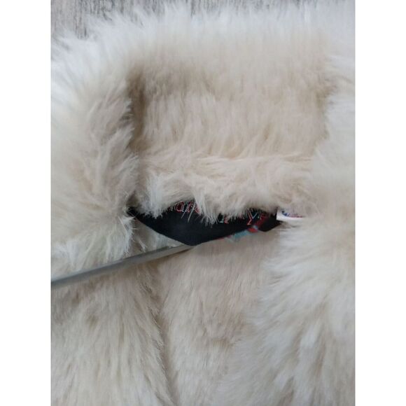 Vintage Andrea Faye Vest Womens Large Tan Vegan Faux Fur Made in USA - Picture 5 of 10